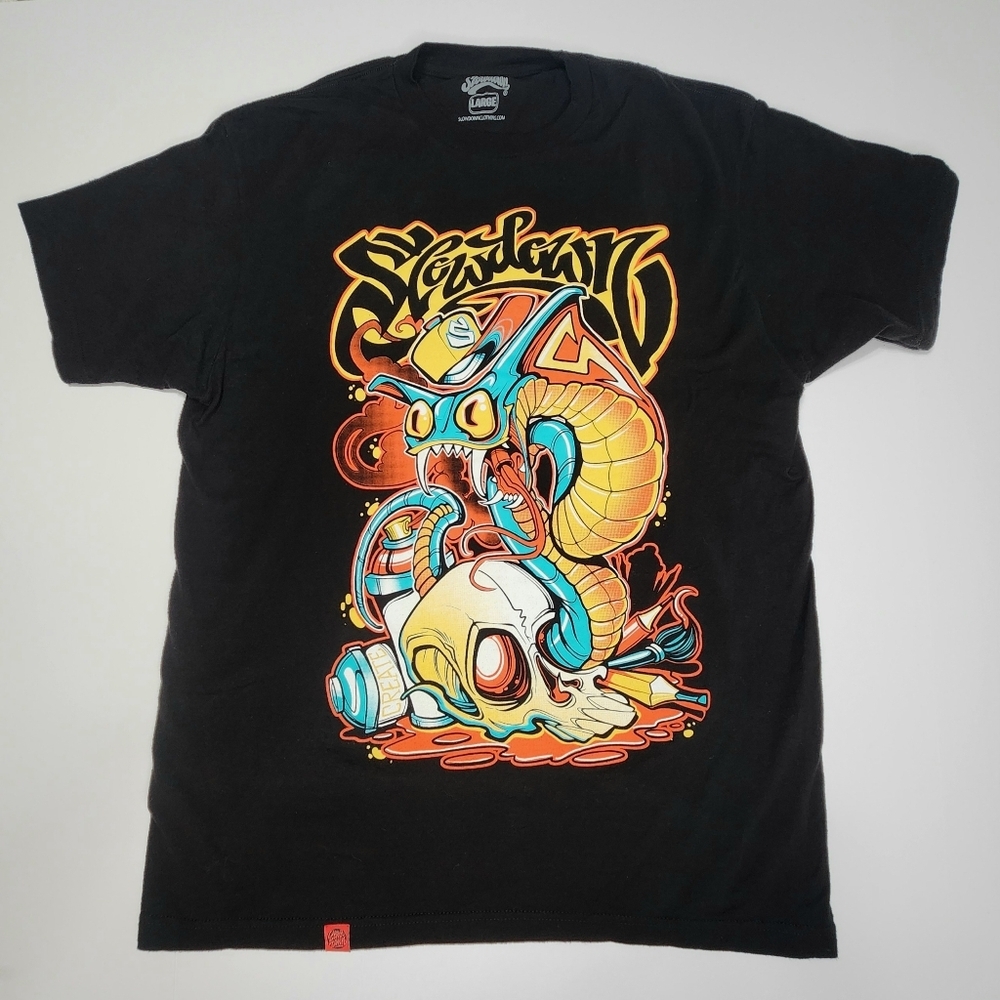 Slowdown Shirt Unisex L Graphic Print Cobra Skull Graffiti Tattoo Skate Art